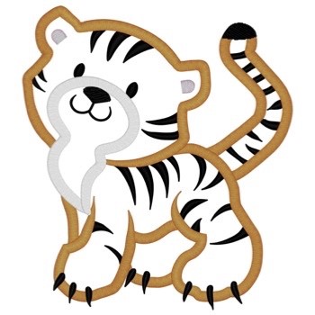 Tiger Applique Machine Embroidery Design