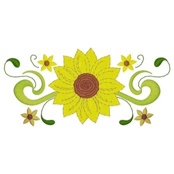 Sunflower Border Machine Embroidery Design