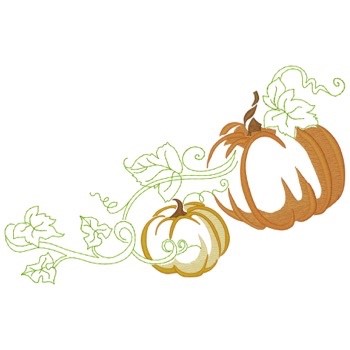 Pumpkins & Leaves Machine Embroidery Design