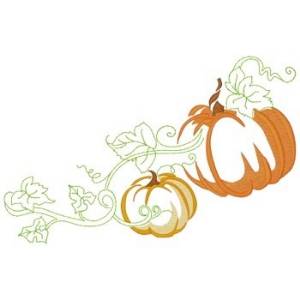 Picture of Pumpkins & Leaves Machine Embroidery Design