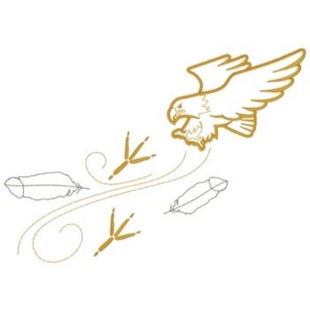 Picture of Eagle & Feathers Machine Embroidery Design