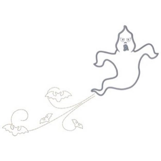 Picture of Ghost Scroll Machine Embroidery Design