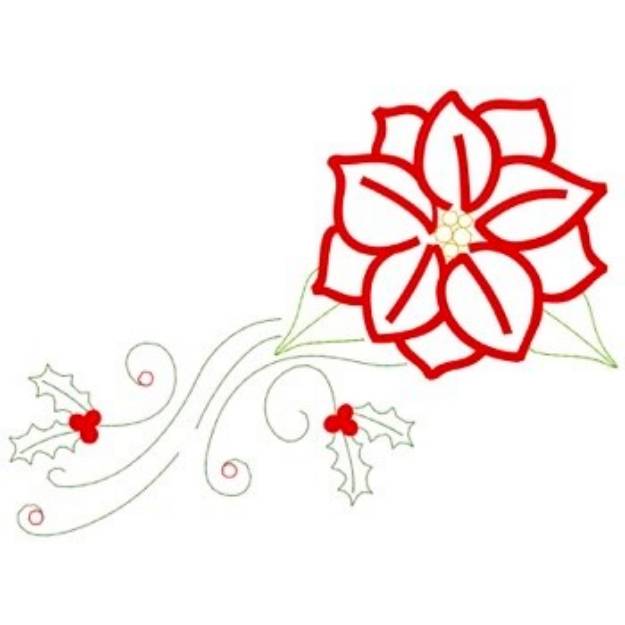 Picture of Poinsettia Machine Embroidery Design