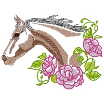 Thoroughbred Roses Machine Embroidery Design