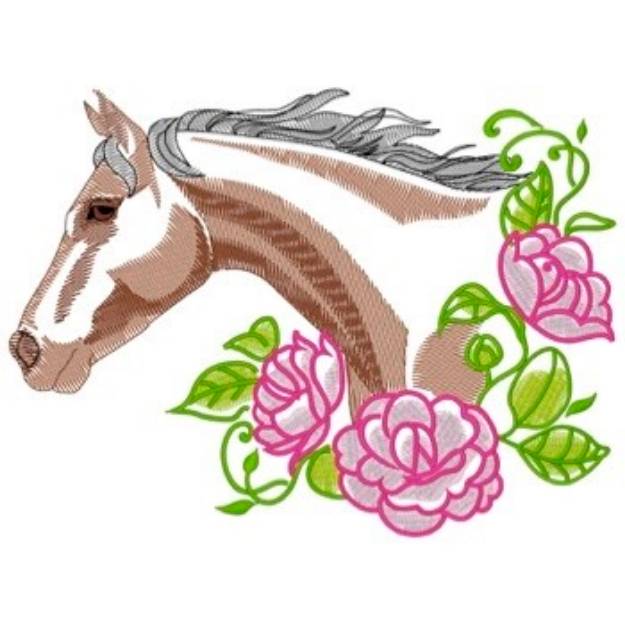 Picture of Thoroughbred Roses Machine Embroidery Design