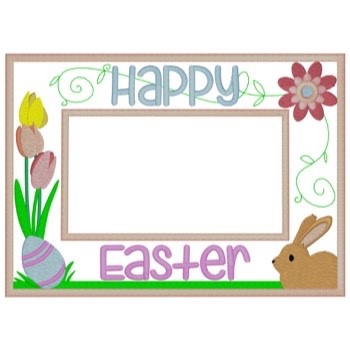 Easter Frame Machine Embroidery Design