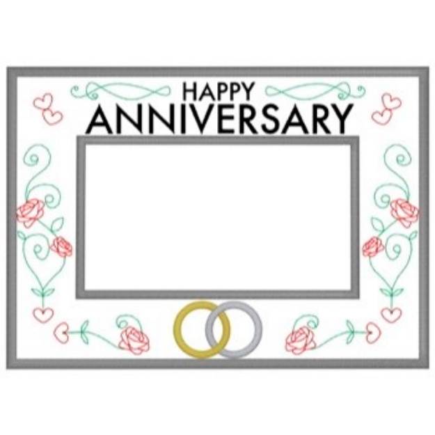 Picture of Anniversary Frame Machine Embroidery Design