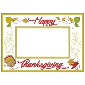 Happy Thanksgiving Frame Machine Embroidery Design