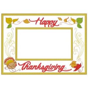 Picture of Happy Thanksgiving Frame Machine Embroidery Design