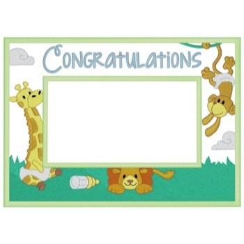 Baby Congratulations Frame Machine Embroidery Design