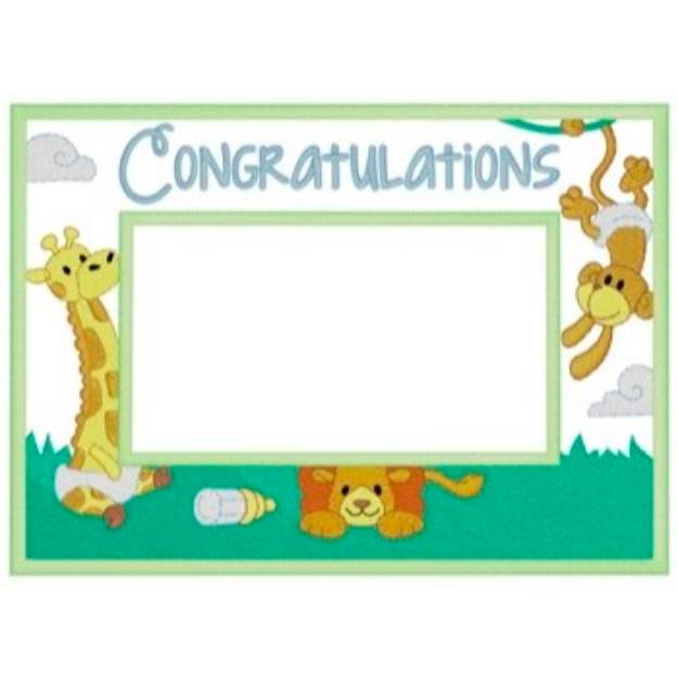 Picture of Baby Congratulations Frame Machine Embroidery Design