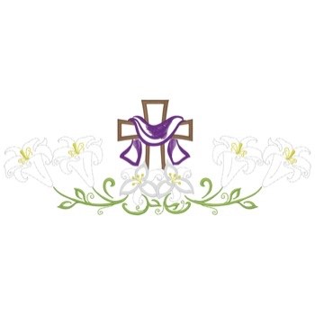 Cross & Lilies Machine Embroidery Design