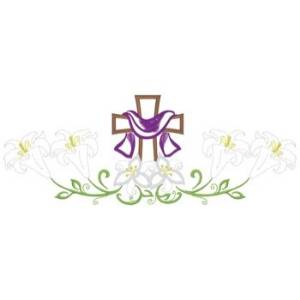 Picture of Cross & Lilies Machine Embroidery Design