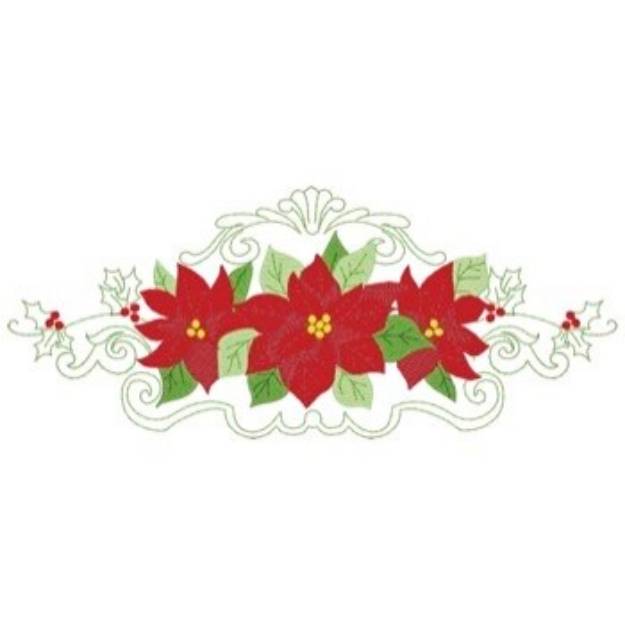 Picture of Poinsettias Machine Embroidery Design