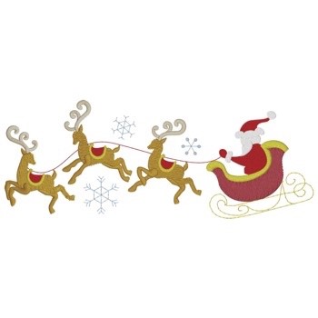 Flying Sleigh Machine Embroidery Design