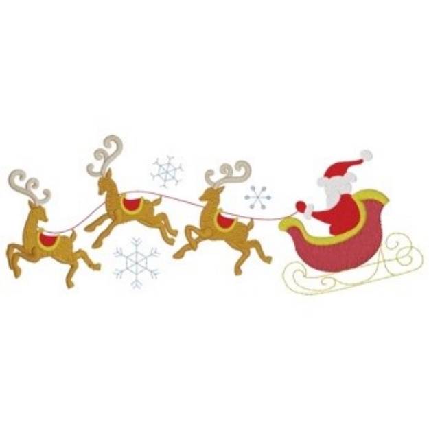 Picture of Flying Sleigh Machine Embroidery Design