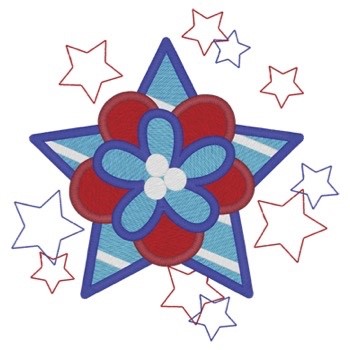 Patriotic Flower Machine Embroidery Design