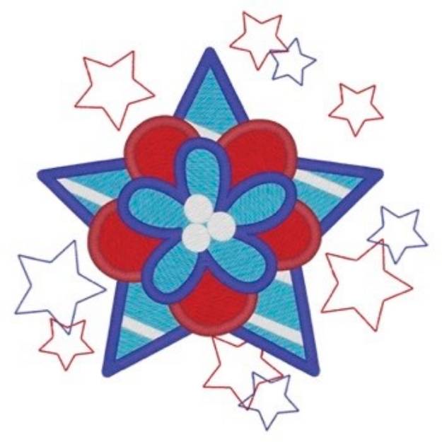 Picture of Patriotic Flower Machine Embroidery Design