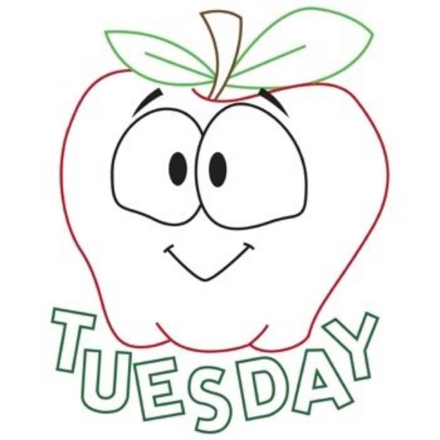 Picture of Apple Tuesday Machine Embroidery Design