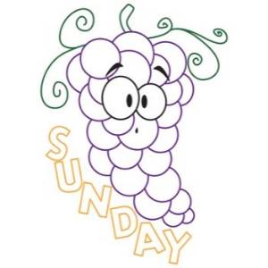 Picture of Grapes Sunday Machine Embroidery Design