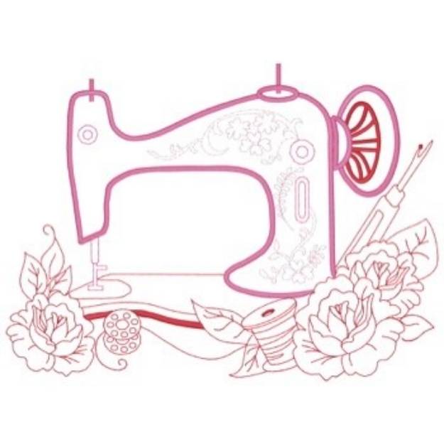 Picture of Sewing Machine Flowers Machine Embroidery Design