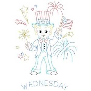 Picture of Patriotic Wednesday Machine Embroidery Design