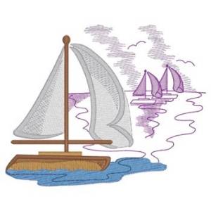 Picture of Sailboats Machine Embroidery Design