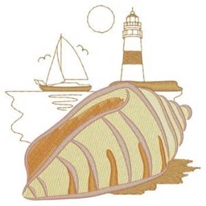 Picture of Seashell Lighthouse Machine Embroidery Design