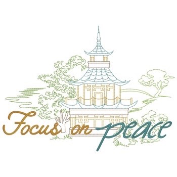 Focus On Peace Machine Embroidery Design