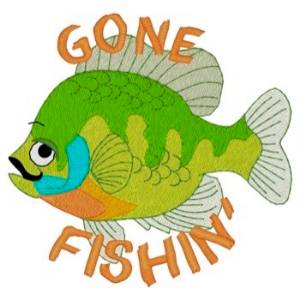 Picture of Gone Fishin Machine Embroidery Design