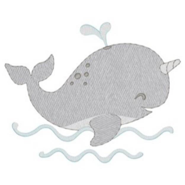 Picture of Narwhal Whale Machine Embroidery Design