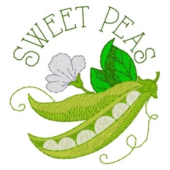 Sweet Peas Machine Embroidery Design