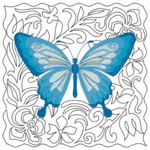 Picture of Butterfly Square Machine Embroidery Design