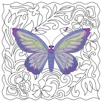 Striped Butterfly Machine Embroidery Design