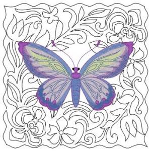 Picture of Striped Butterfly Machine Embroidery Design