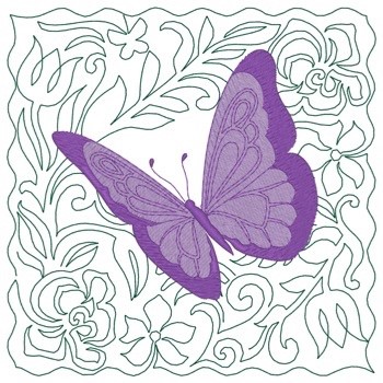 Flying Butterfly Machine Embroidery Design