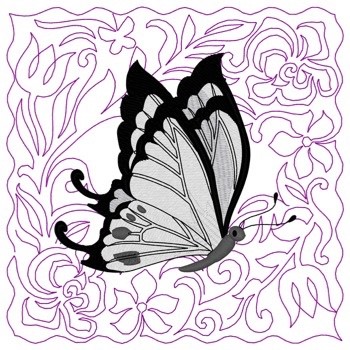 Flying Swallowtail Machine Embroidery Design