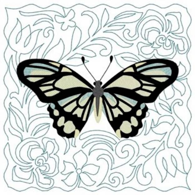 Picture of Green Butterfly Machine Embroidery Design
