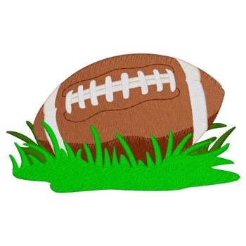 Football In Grass Machine Embroidery Design