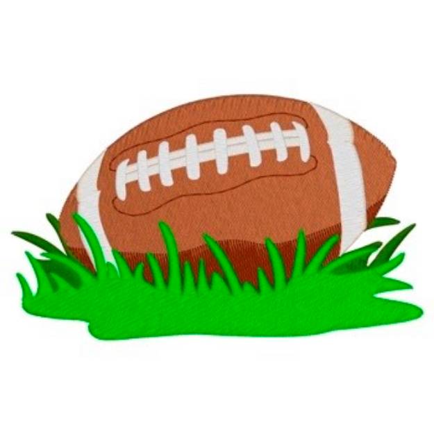 Picture of Football In Grass Machine Embroidery Design