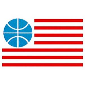 Picture of Basketball Flag Machine Embroidery Design