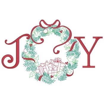 Joy Wreath Machine Embroidery Design
