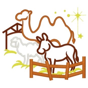 Nativity Animals Machine Embroidery Design