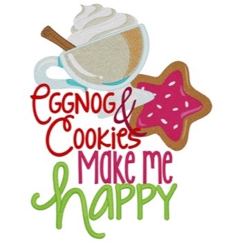 Eggnog & Cookies Machine Embroidery Design