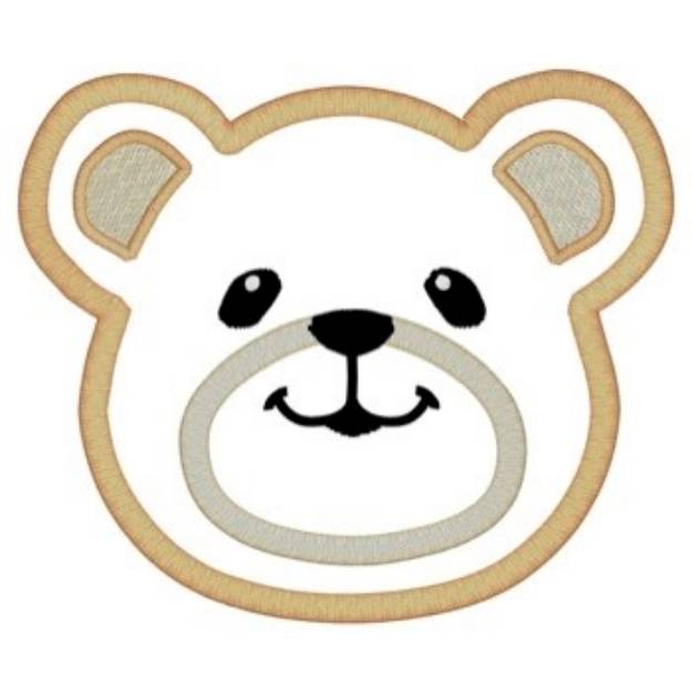 Picture of Teddy Bear Head Applique Machine Embroidery Design