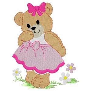 Picture of Dressed Up Bear Fringe Machine Embroidery Design