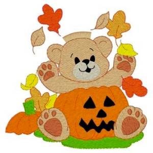 Picture of Halloween Bear Fringe Machine Embroidery Design