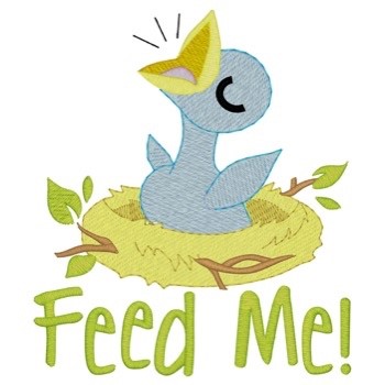 Feed Me Birdie Machine Embroidery Design
