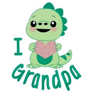 Picture of I Love Grandpa Dino Machine Embroidery Design