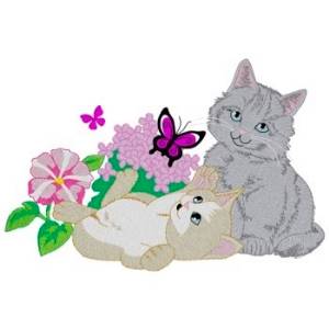 Picture of Spring Kittens Machine Embroidery Design